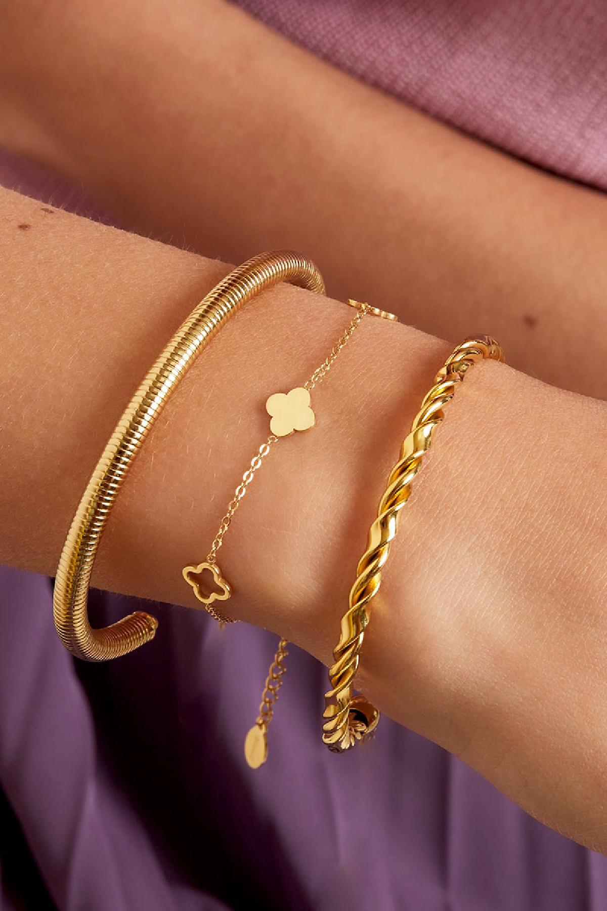 Bracelet clovers Gold Stainless Steel Picture2